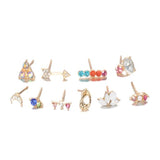 10Pcs Boho Geometric Moon Arrow Earrings Set Punk Stud Earring