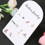 10Pcs Boho Geometric Moon Arrow Earrings Set Punk Stud Earring