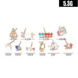 10Pcs Boho Geometric Moon Arrow Earrings Set Punk Stud Earring