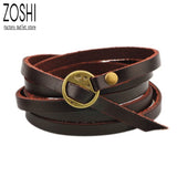 Brown Leather Bracelet Retro Multi-layer Charm Style Bracelet Boho Jewelry