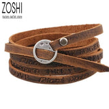 Brown Leather Bracelet Retro Multi-layer Charm Style Bracelet Boho Jewelry