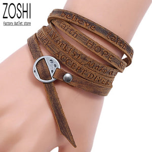 Brown Leather Bracelet Retro Multi-layer Charm Style Bracelet Boho Jewelry