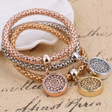 Crystal Love Heart Charms Bracelets Set for Women with Owl Elephant Pendant