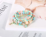6Pcs Beaded Bracelets for Women Eyes Multilayer Bangles Summer Jewelry