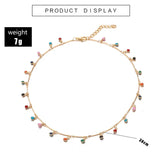 Boho Stone Chain Necklace for Women Short Chokers