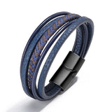 Men's Classic Leather Bracelet Hand Charm Multilayer Male Bracelet