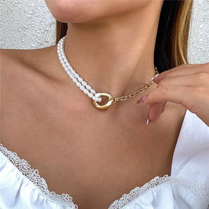 Multilayers Pearl Necklace Bridal Wedding P