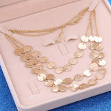 Ethnic Geometric Coin Maxi Necklace Chain Retro Exaggerated Jewelry