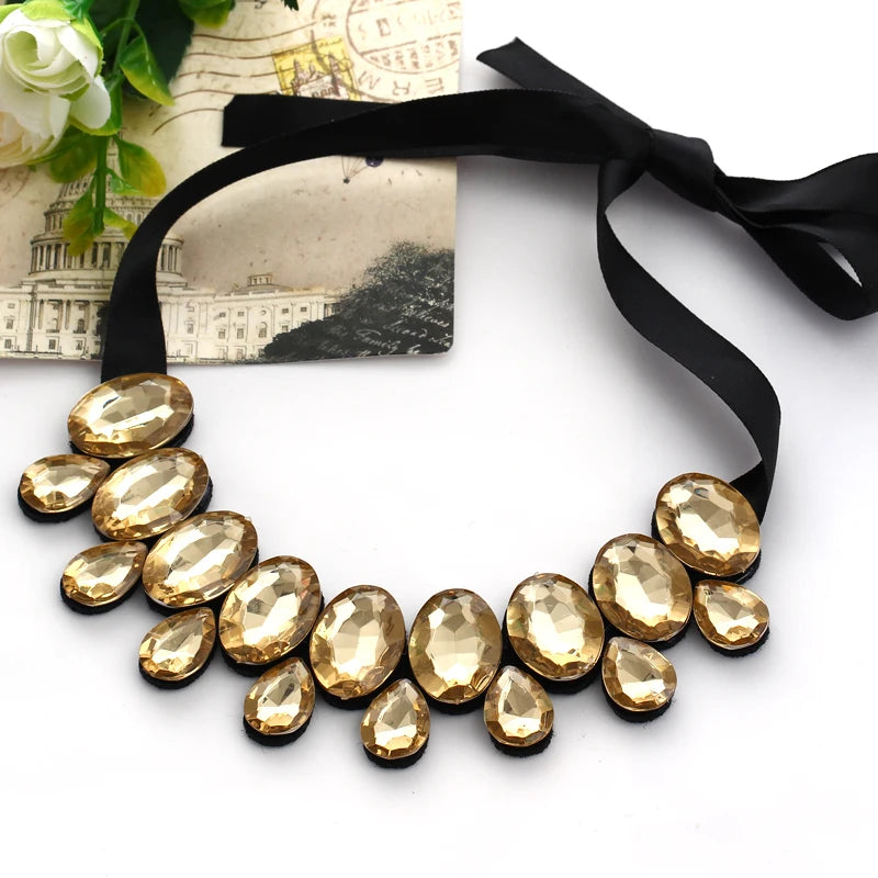Rhinestone Choker Necklace for Women Statement Jewelry