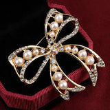 Crystal Pearl Flower Brooch Wedding Accessories