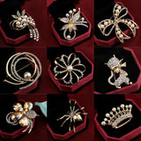 Crystal Pearl Flower Brooch Wedding Accessories
