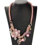 Simulated Pearl Flower Statement Necklace Jewelry