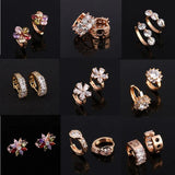Multicolor Zircon Circle Earring for Women Small Hoop Earrings