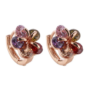Multicolor Zircon Circle Earring for Women Small Hoop Earrings