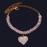 Heart Pendant Anklet Silver Plated Beach Jewelry
