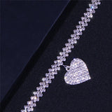 Heart Pendant Anklet Silver Plated Beach Jewelry