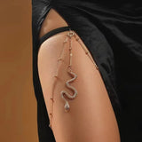 Boho Rhinestone Leg Chains for Women Sexy Body Chain Leg Thigh Jewelry