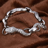 Silver Men's Steel High Biker Man Skull Charms Bracelet Chain