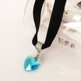 Rainbow Heart Choker Charms Necklace Pendant for Women