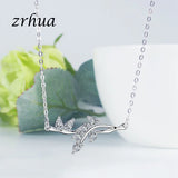 ZRHUA Zircon AAA+ Stone Leaf Chain Necklace