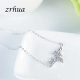 ZRHUA Zircon AAA+ Stone Leaf Chain Necklace