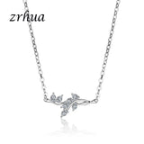 ZRHUA Zircon AAA+ Stone Leaf Chain Necklace