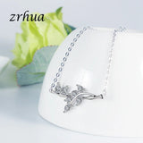 ZRHUA Zircon AAA+ Stone Leaf Chain Necklace