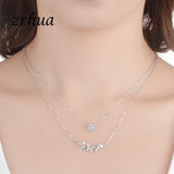ZRHUA Silver Zircon Necklace for Women CZ Wedding Choker Necklace