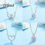 ZRHUA Silver Zircon Necklace for Women CZ Wedding Choker Necklace