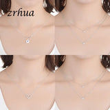 ZRHUA Silver Zircon Necklace for Women CZ Wedding Choker Necklace