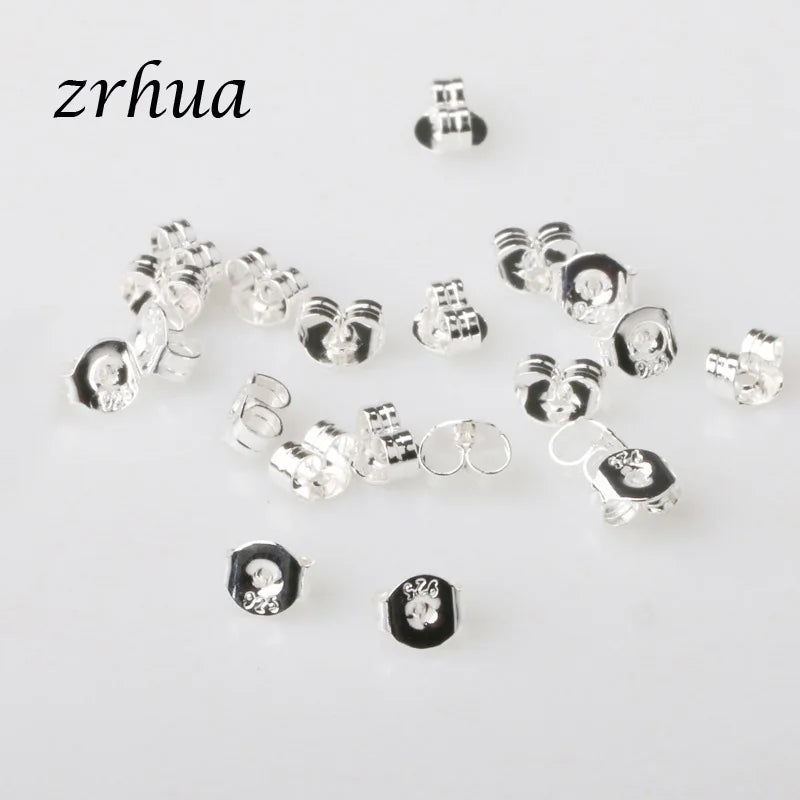 100PCS Silver Butterfly BACK STOPPERS Findings Stud Earrings