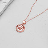 S925 Sterling Silver Eight-Pointed Star Compass Necklace for Women