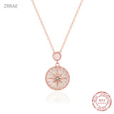 S925 Sterling Silver Eight-Pointed Star Compass Necklace for Women