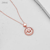 S925 Sterling Silver Eight-Pointed Star Compass Necklace for Women