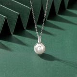 Pearl Necklace Shell Beads Jewelry Women Chain Pendant S925 Sterling Silver