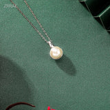 Pearl Necklace Shell Beads Jewelry Women Chain Pendant S925 Sterling Silver