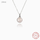 Pearl Necklace Shell Beads Jewelry Women Chain Pendant S925 Sterling Silver