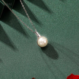 Pearl Necklace Shell Beads Jewelry Women Chain Pendant S925 Sterling Silver