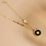 S925 Coin Pendant Necklace 14K Plated