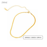 S925 Snake Bone Blade Necklace 14K Plating Women's INS Business Niche