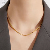 S925 Snake Bone Blade Necklace 14K Plating Women's INS Business Niche