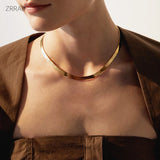 S925 Snake Bone Blade Necklace 14K Plating Women's INS Business Niche