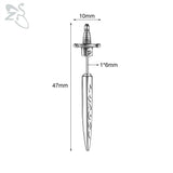 Punk Sword Shape Stud Earring Unisex Gothic Red Zircon Earrings Stainless Steel