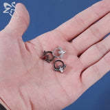 CZ Crystal Nose Ring Stainless Steel Septum Clicker 16G Piercing Jewelry
