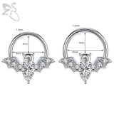 CZ Crystal Nose Ring Stainless Steel Septum Clicker 16G Piercing Jewelry