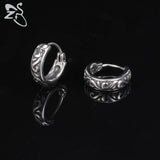 Gothic Punk Steel Hoop Earrings Men Women Rock Vintage Skull Star Circle
