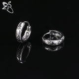Gothic Punk Steel Hoop Earrings Men Women Rock Vintage Skull Star Circle