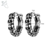 Gothic Punk Steel Hoop Earrings Men Women Rock Vintage Skull Star Circle