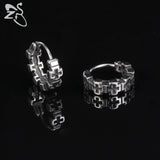 Gothic Punk Steel Hoop Earrings Men Women Rock Vintage Skull Star Circle