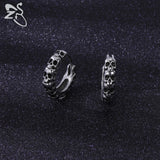 Gothic Punk Steel Hoop Earrings Men Women Rock Vintage Skull Star Circle